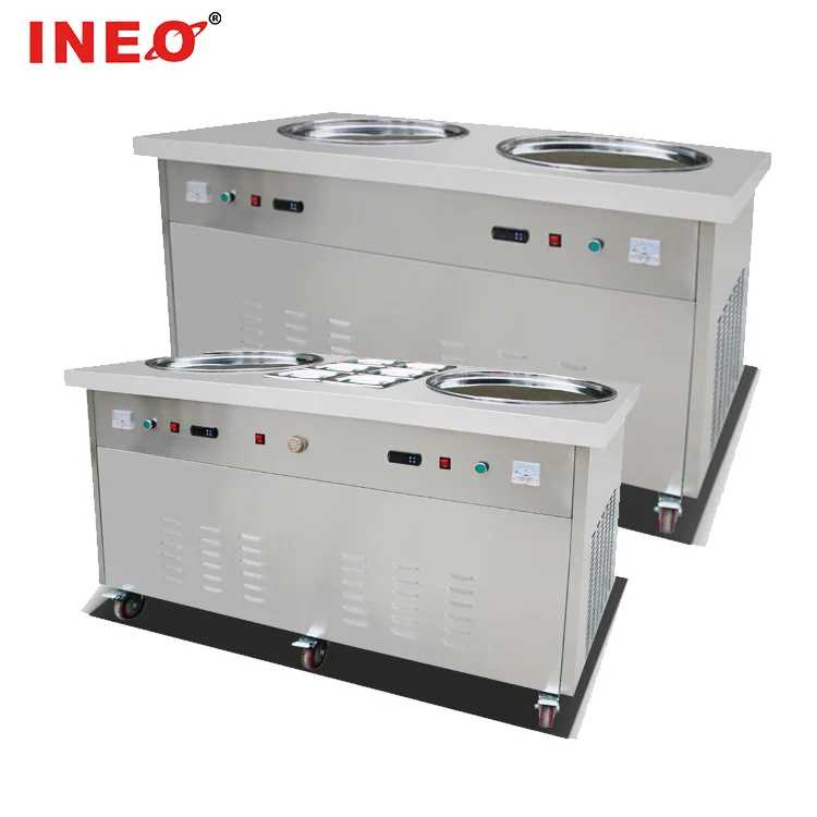 Hot Sale Commercial Price Turkey  Philippine Thailand Single Flat Pan Roll Fry Ice Cream Thai Fried Ice Cream Machine