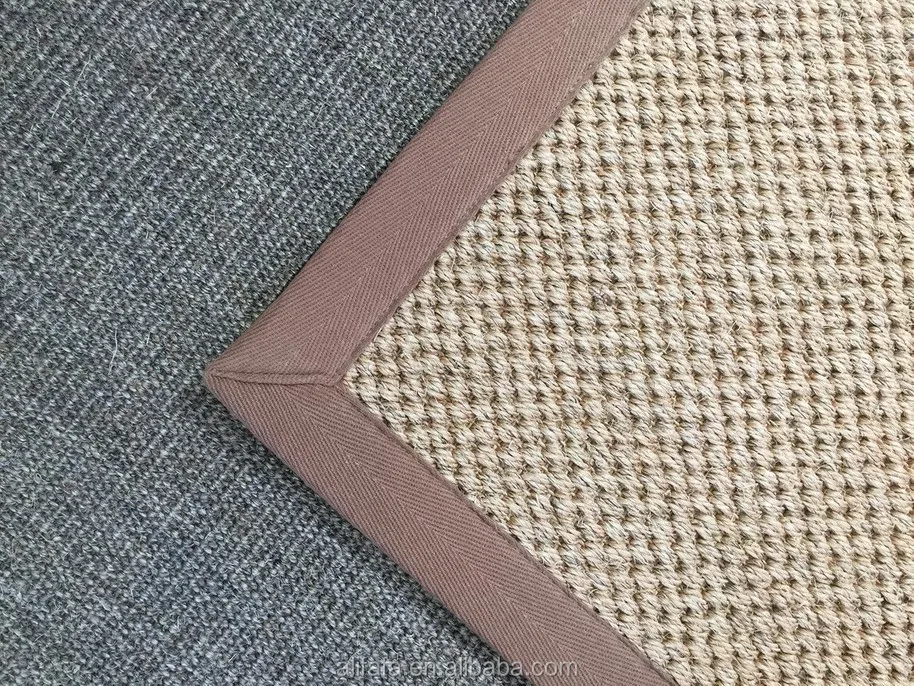 machine made Small boucle sisal  carpet, natural material bedroom carpet rug