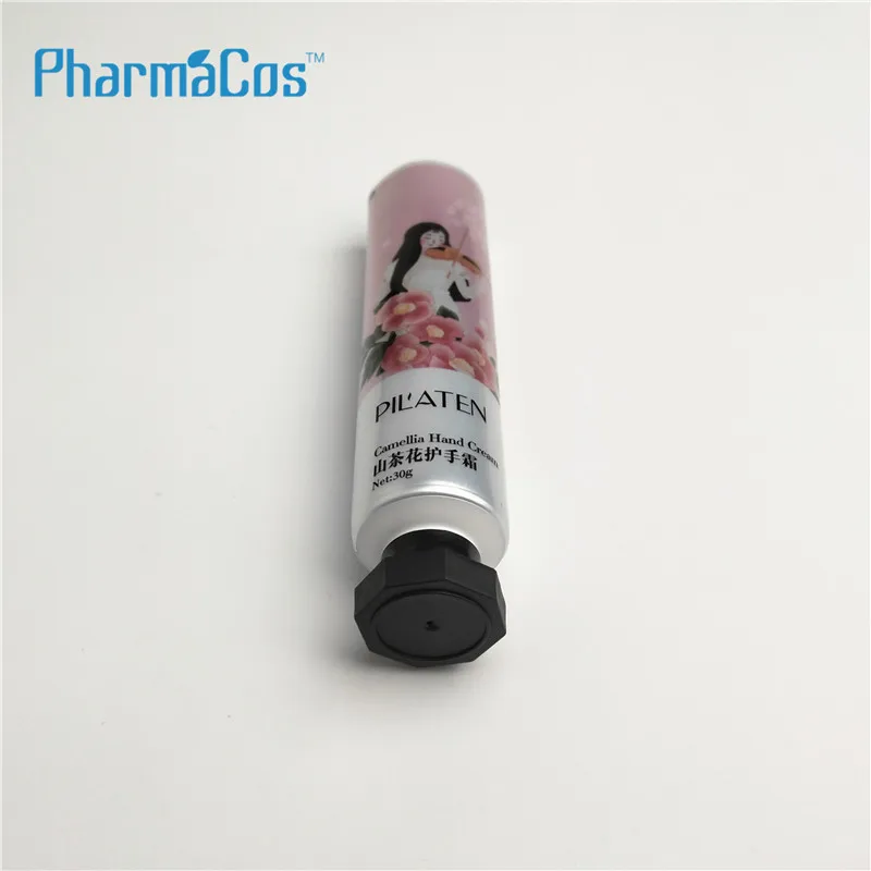 Chinese Dia 25mm laminated black plastic cap girl pink tube raw material veet hair cream hose lotion