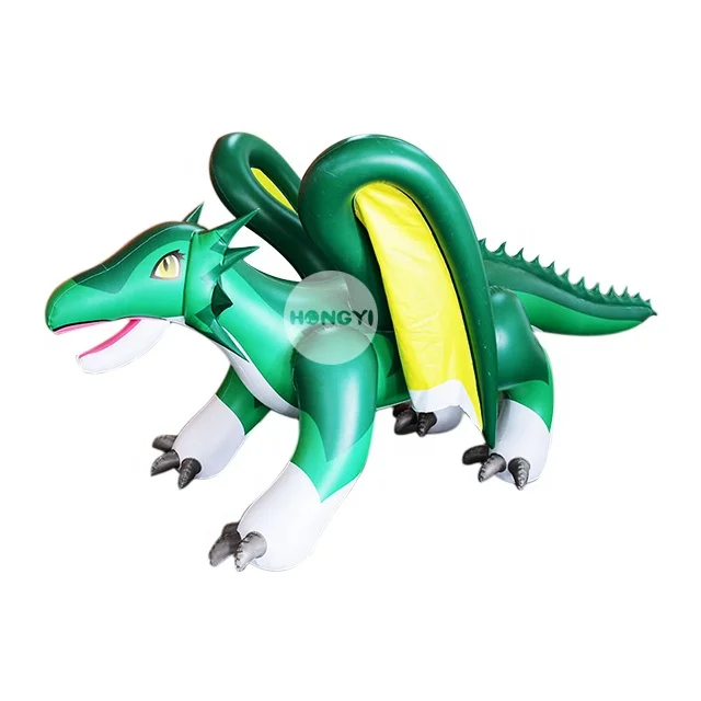 New Non Toxic PVC Can Be Used For Water Supplies Inflatable Oriental Dragon Green