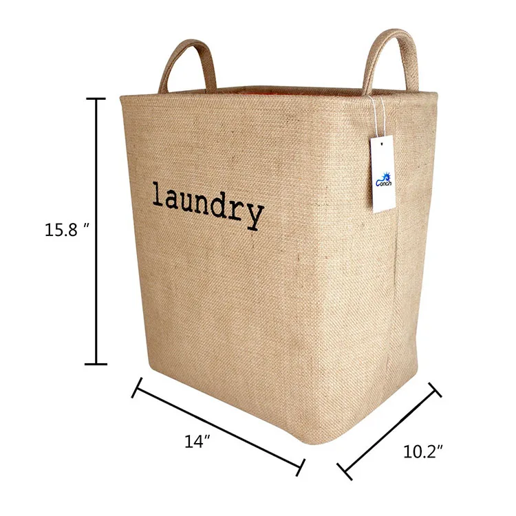 Custom Oem Fabric Folding Bathroom Laundry Basket 100% Cotton Liner With Handle Big Laundry Sorter