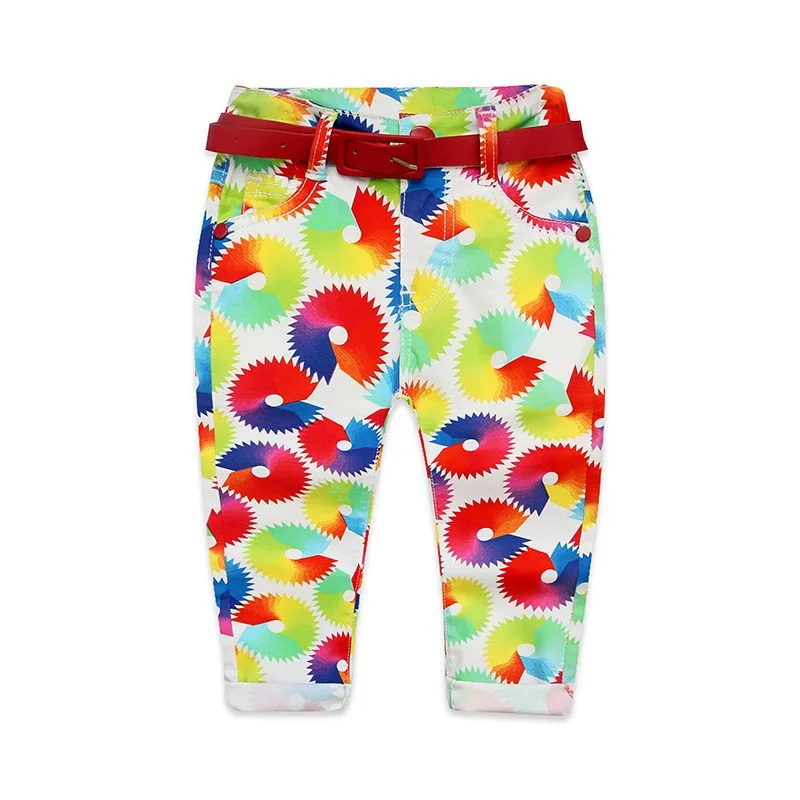 
Retail Autumn Children Girls Straight Pants Birds Diamond Print 