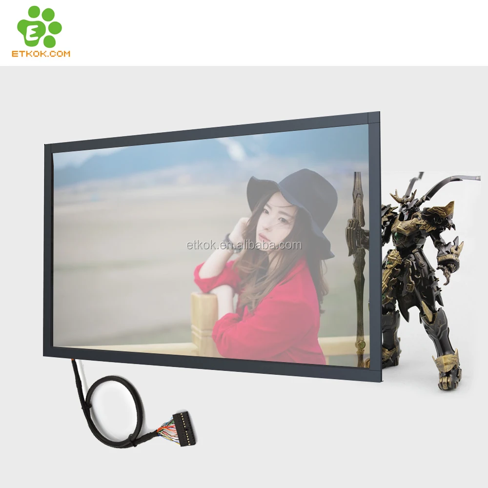 55 inch transparent lcd flexible advertising display with multi touch screen