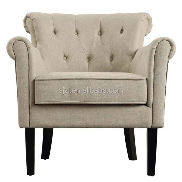 living room Upholstered Button-tufted Rolled Arm Club Chair