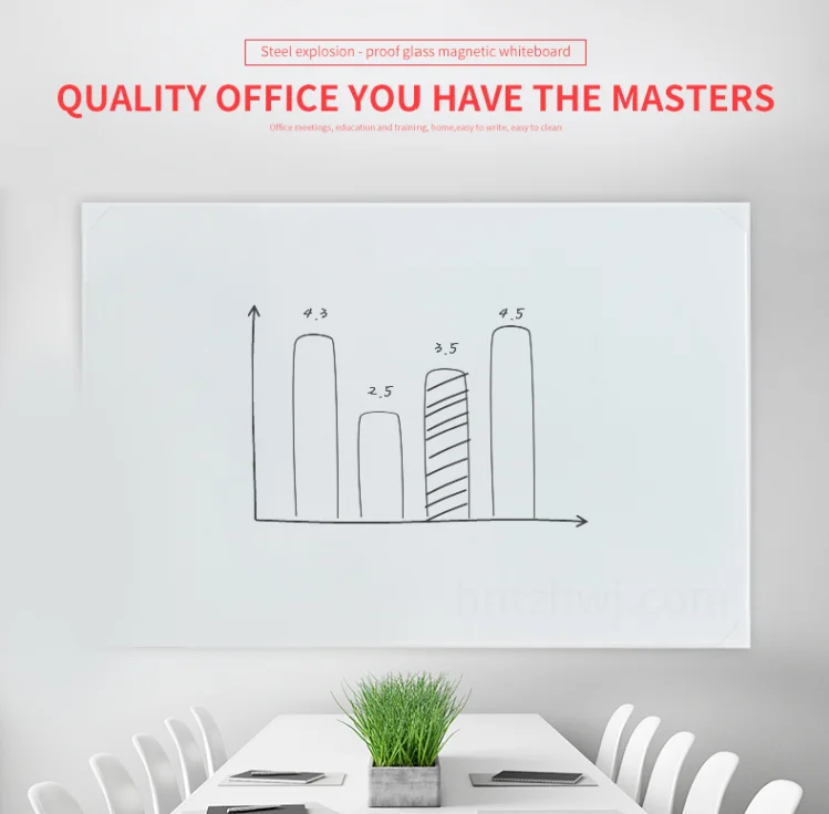 Glass Whiteboard, Magnetic Dry Erase White Board anti-glare glass board