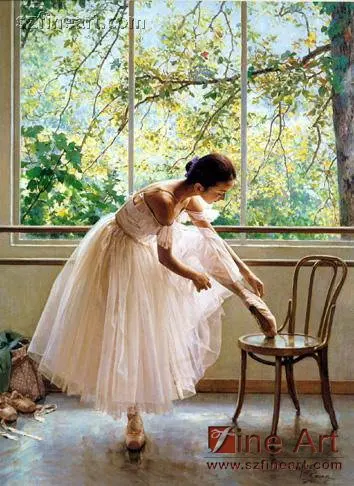 Art painting modern oil painting girl dancing