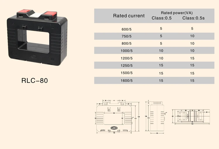 RLC80 1000/5A Cl.0.5 10VA High Accuracy Electronical Current Transducer