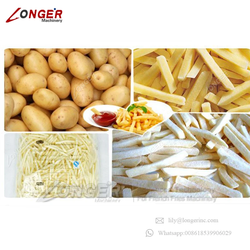 Stainless Steel Factory Price Crisp Finger Chips Frozen French Fries Frying Production Line Potato Chips Making Machine For Sale
