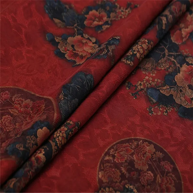 Chinese Classical Silk Gambiered Canton Gauze Fabric for Cheongsam