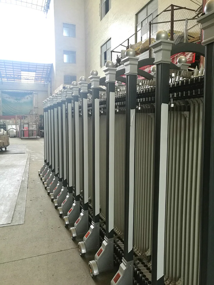 Стильный алюминиевый современной школьной новый стиль автоматический складной раздвижные последние главные ворота дизайн выход конструкции ворот