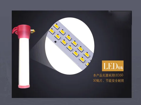 6 in 1 emergency LED safety hammer auto car window glasses breaker seat belt cutter rescue hammer