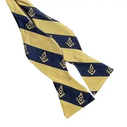 High Quality 100% Handmade Silk Jacquard Woven Mens Custom Self Masonic Bowtie