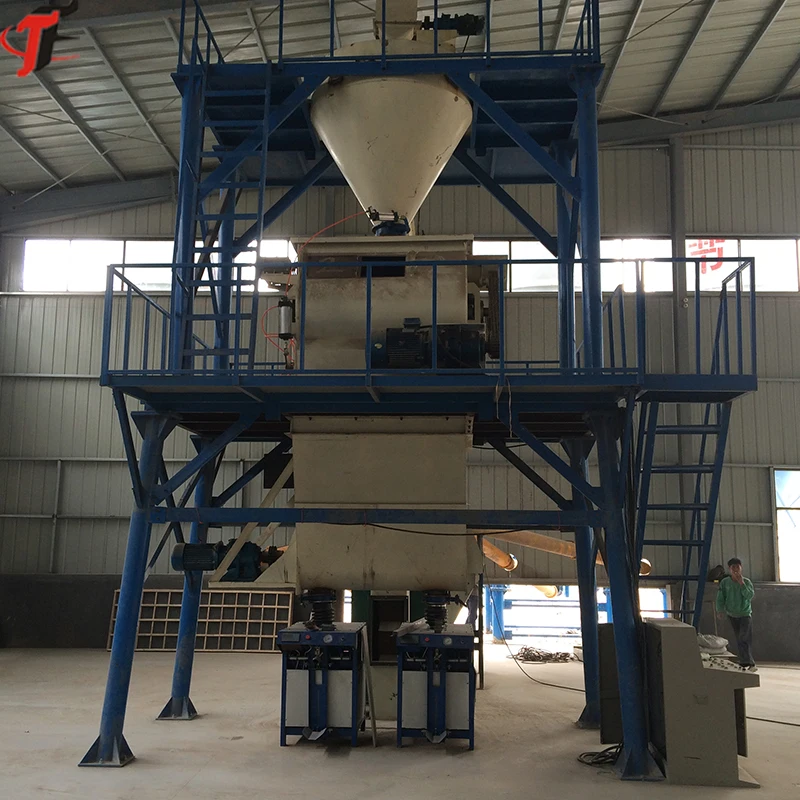 Automatic stucco plaster inside decoration dry mix mortar mixing production machine and bagging line plant
