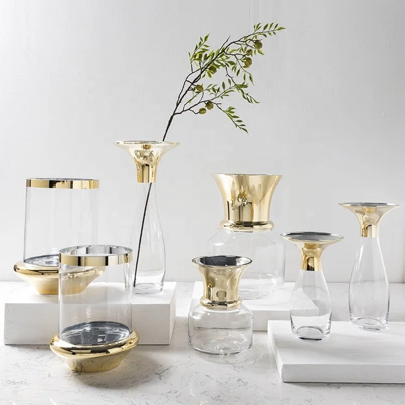 wholesale Home decor cheap crystal clear tall cylinder glass vase