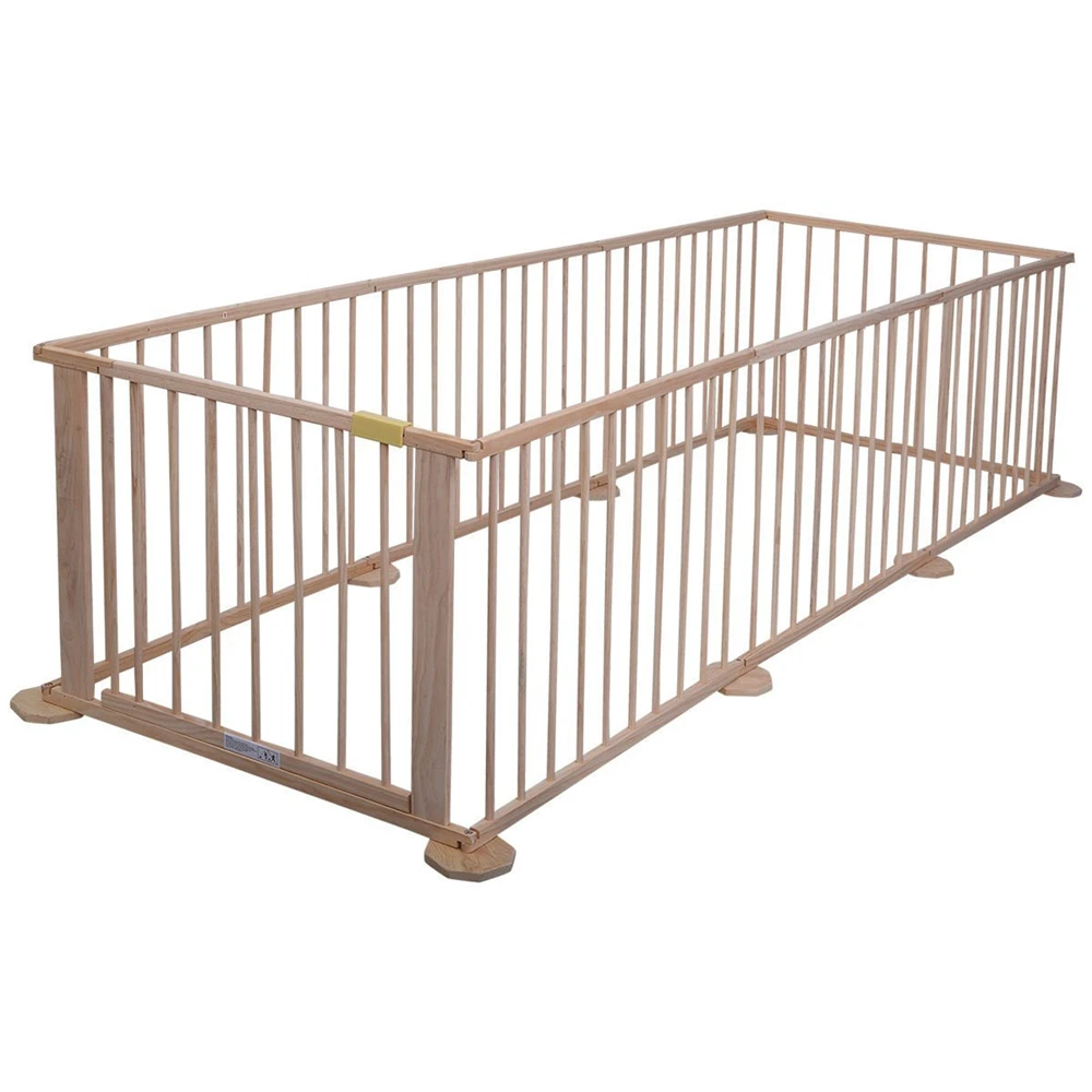 Baby Playpen Wood Frame 8 Panels Playard Safety Play Fence