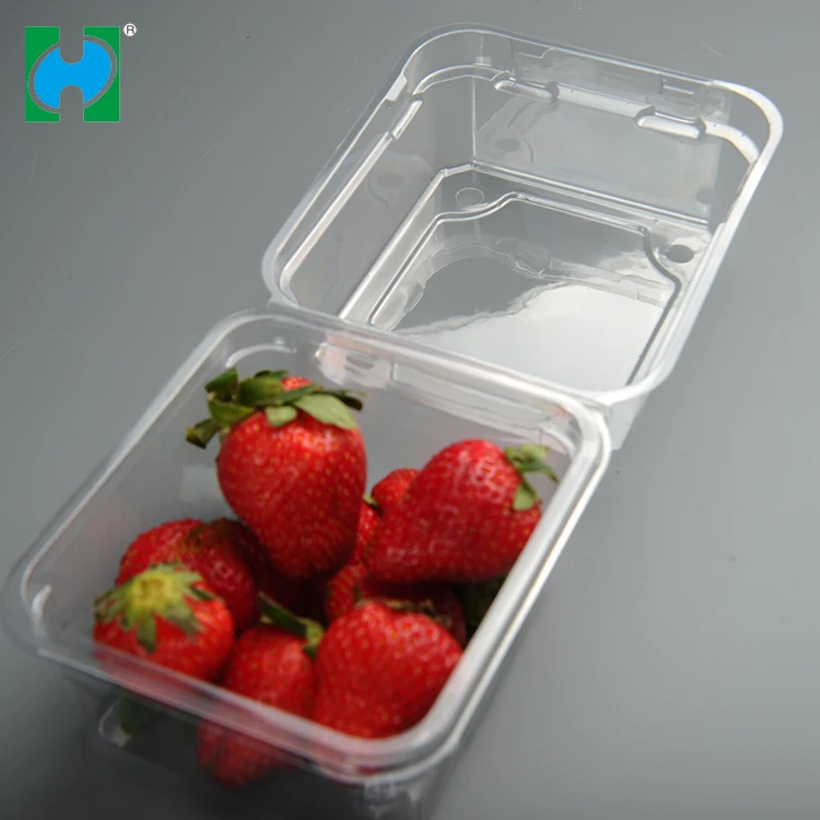  Chinese supplier kitchen product takeaway PET Plastic Fruit Clamshell food containers with lid