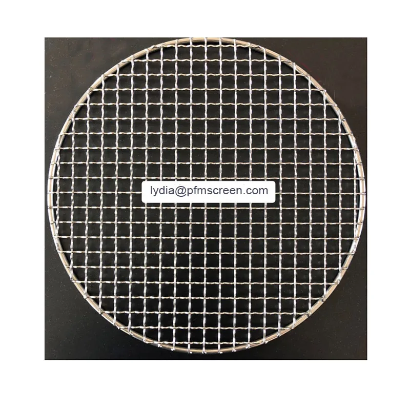 Customized stainless steel / copper  round wire BBQ grill mesh net tray