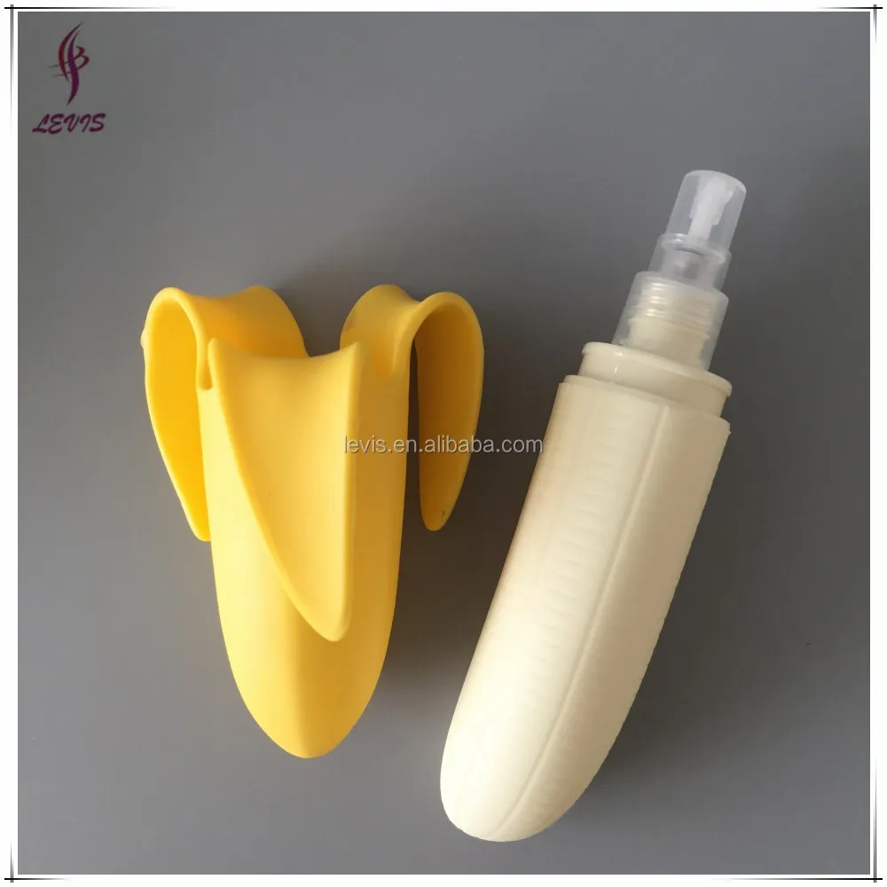 New Design 25ml Plastic Banana Spray Bottle PP Material Perfume Packing Screen Printing Hot Stamping Surface Handling