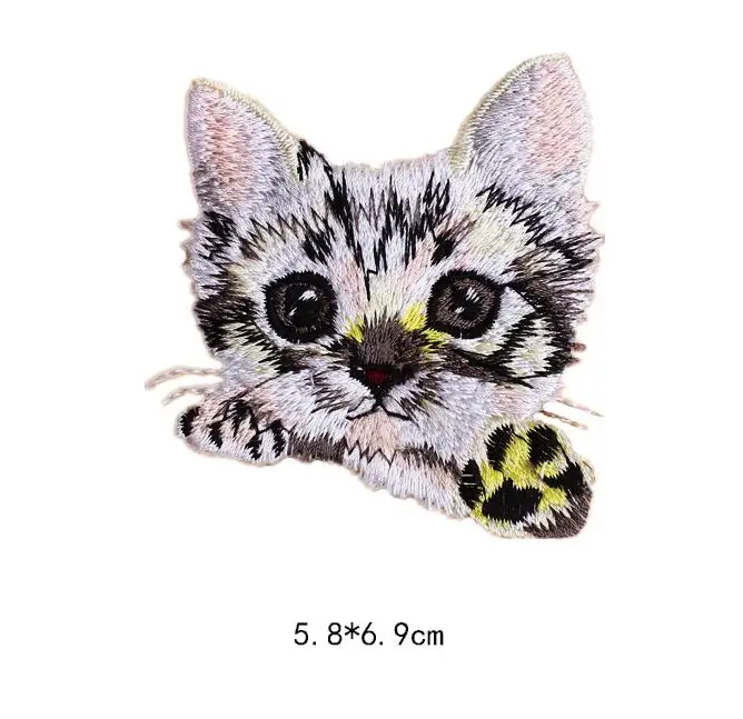 Embroidered Motif Applique Assorted Size Decoration Sew On Patches Cute Cat Iron on Patches For DIY Jeans Jacket Clothing
