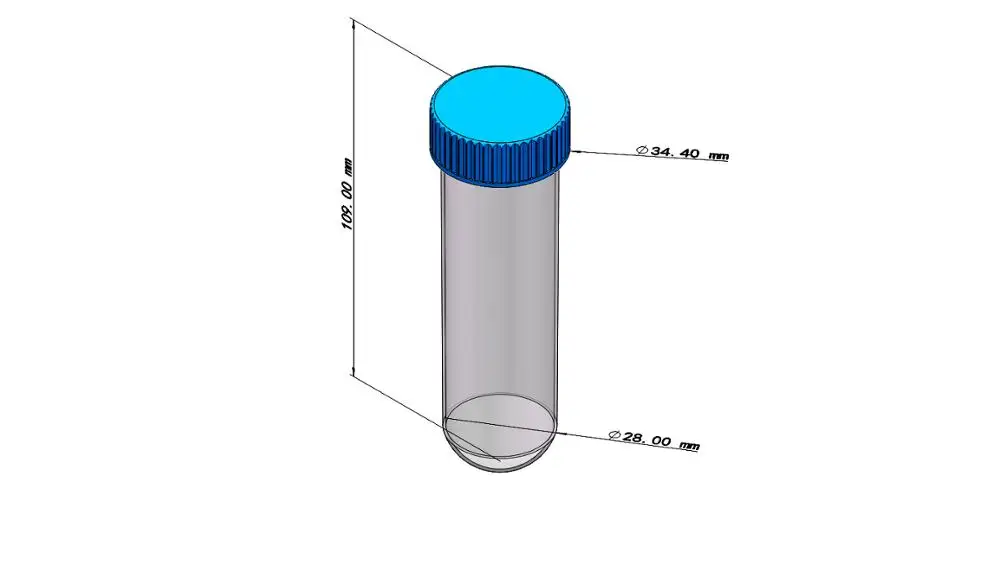 
50ml round bottom with screw cap centrifuge tube 