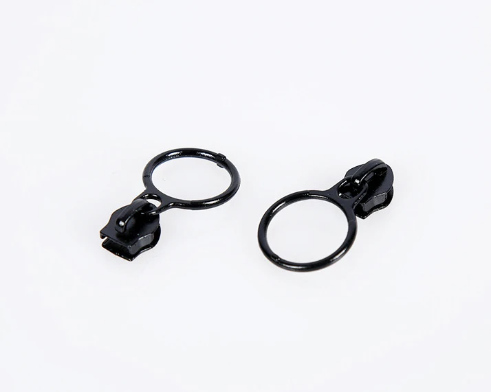 plastic zipper slider O ring puller cloth zipper pull vislon slider