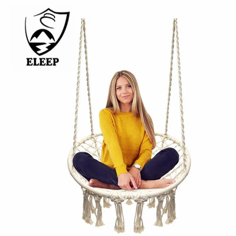 
Eleep Hammock Swing Chair Outdoor Indoor Home Patio Yard Swing Rope Round Chair Hammock 