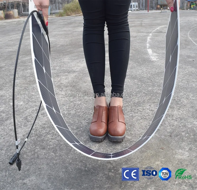 Solarparts High Efficiency 18V 50W ETFE Flexible Solar Panel For Marine Caravan Boat Marine Yachts Golf car