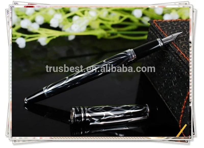 XJ-P 901 Picasso Gentleman(Black)Gold-plating fountain pen , lnk pen with carved Calligraphy Ink