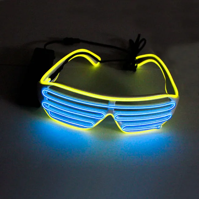Customized Two-Color EL Glasses Music Activated Neon Glow Light Up Glasses for Wedding