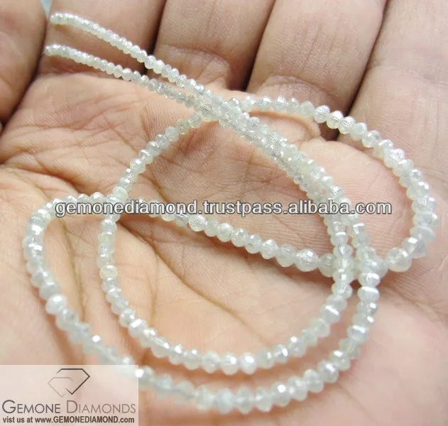 100% Natural White And Gray Diamond Beads Necklace At Wholesale Price In India,diamond beads Strands,diamond strand necklace