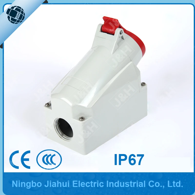 Factory 32A 4P IP44 Floor Socket PC 400V European Outdoor Socket Female Waterproof Industry Surface Mounted Socket