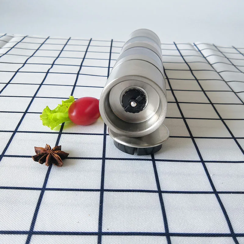Kitchen Accessaries Stainless Steel Manual Salt Pepper Spice Mill 2 in 1 Grinder