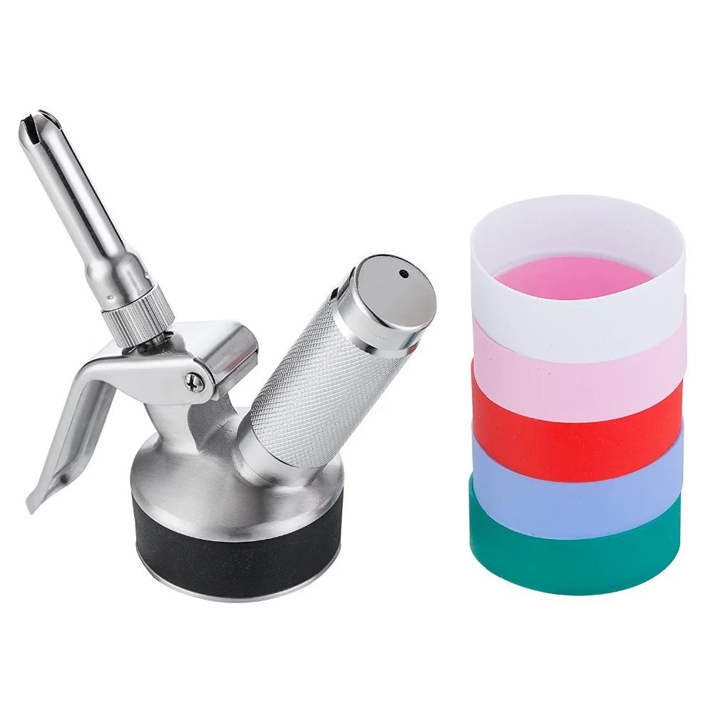 Полностью изготовленный на заказ материал из нержавеющей стали 304 с тремя насадками типа SS и щеткой диспенсеры для взбитого крема 500 мл
