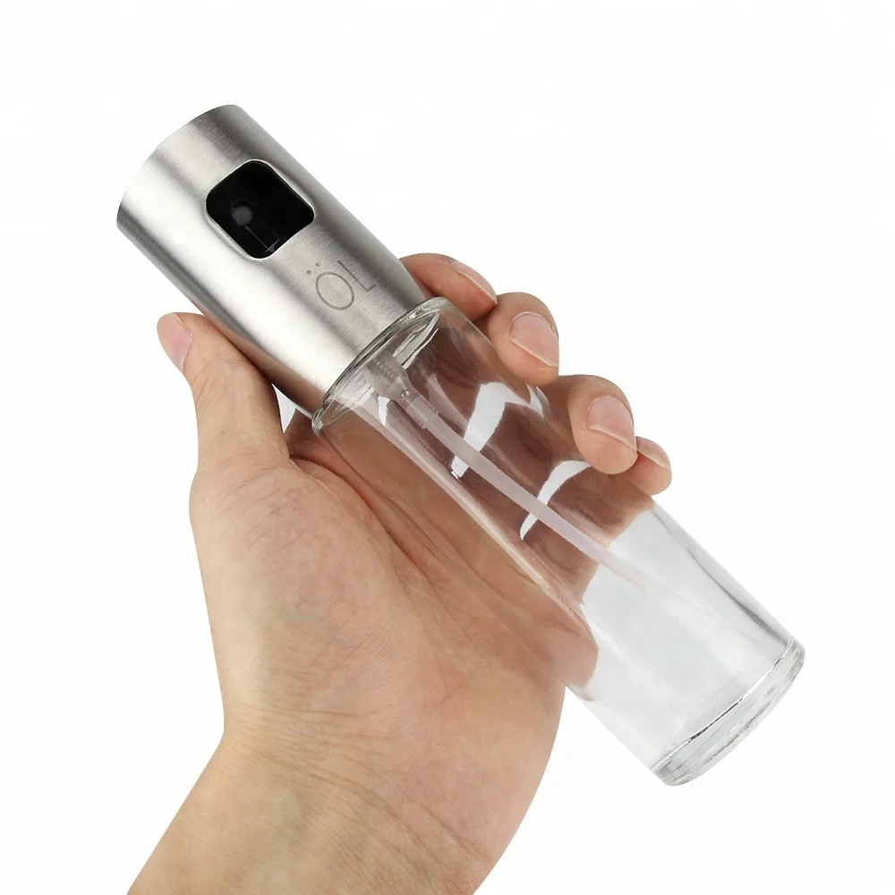 Kitchen BBQ Tools Portable Food Grade Glass Stainless Steel Pressure Mist Olive Dispenser Vinegar Bottle Oil Sprayer for Cooking