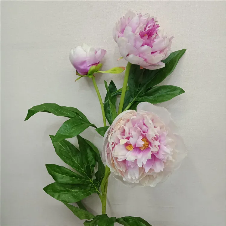 High quality 3 heads artificial flowers 6 colors silk peony for Home decoration