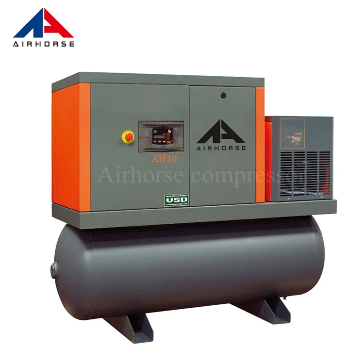 10HP 7.5KW стационарный нефть air-компрессор с воздушной сушилки и бак для буровой установки