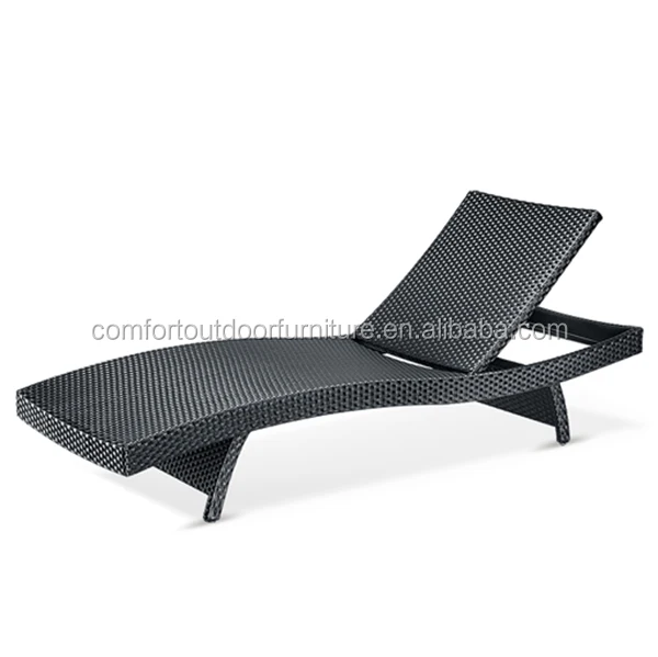 Modern Design Beach/Swimming Pool Side Folding Rattan Sunbed