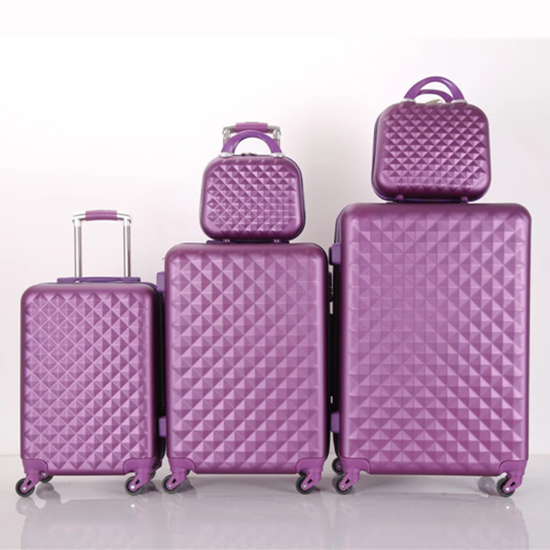 
12/14/20/24/28 size luggage suitcase ABS travel luggage bags 5pieces trolley luggage sets with beauty case 