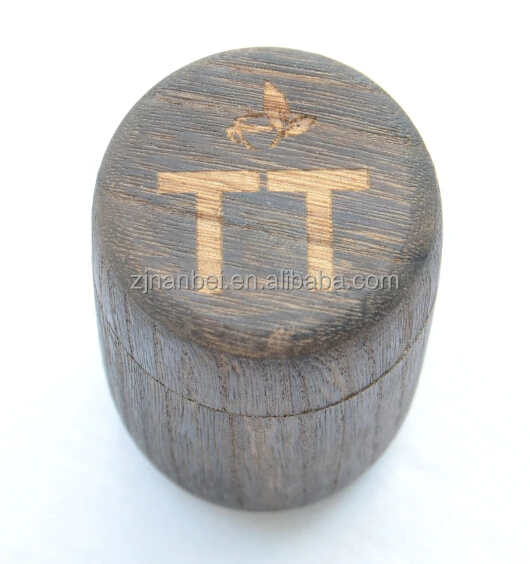 2024 Custom logo small vintage wooden tea box carbonized wood tea caddy burned effect
