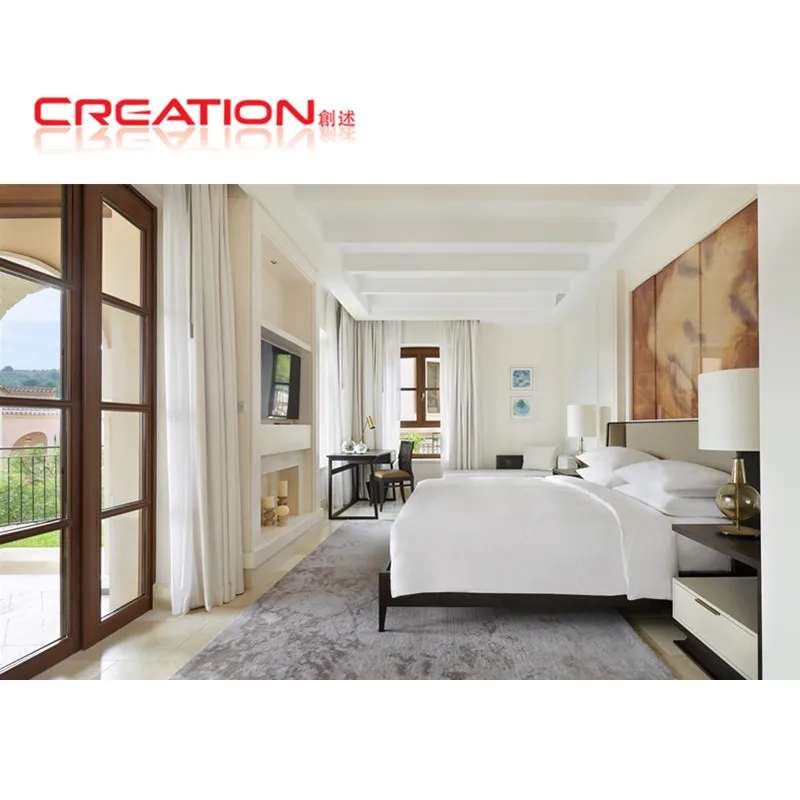 Creation Best Price Good Quality Customized Furniture Hotel Tv Stand Hotel Bedroom Set Commercial Hotel Modern Attractive Wood