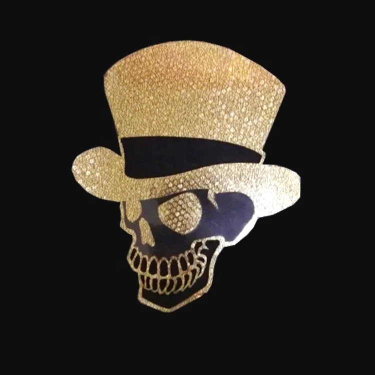 Custom Design Korea Manufacturers Skull Hotfix Rhinestone Transfer Strass Applique Flatback  For Garment
