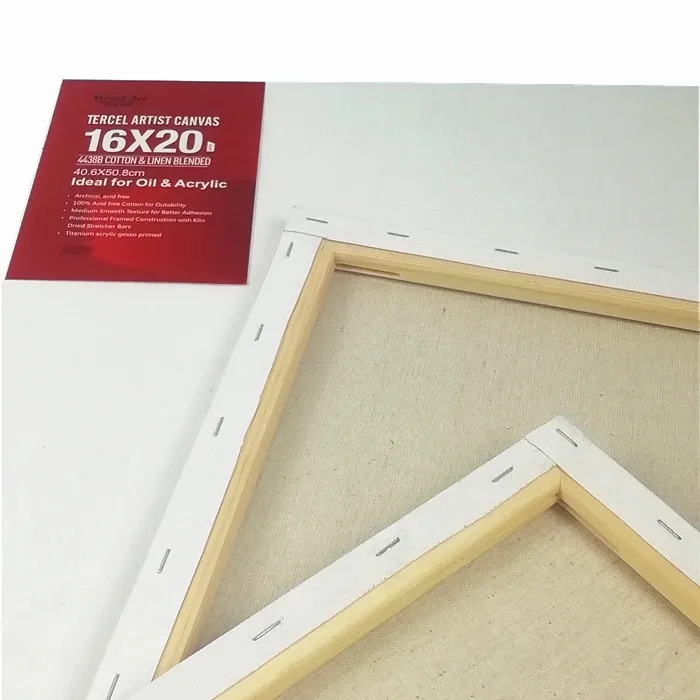 For Acrylic Painting Cotton Canvas with Frame Big Blank Stretched Canvas Carton Customized Logo White Pure Cotton Rectangle 5308