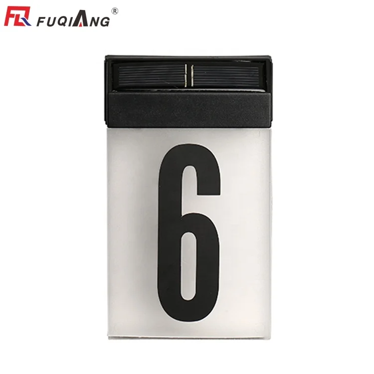 ABS solar power 2 pcs LED address house number doorplate