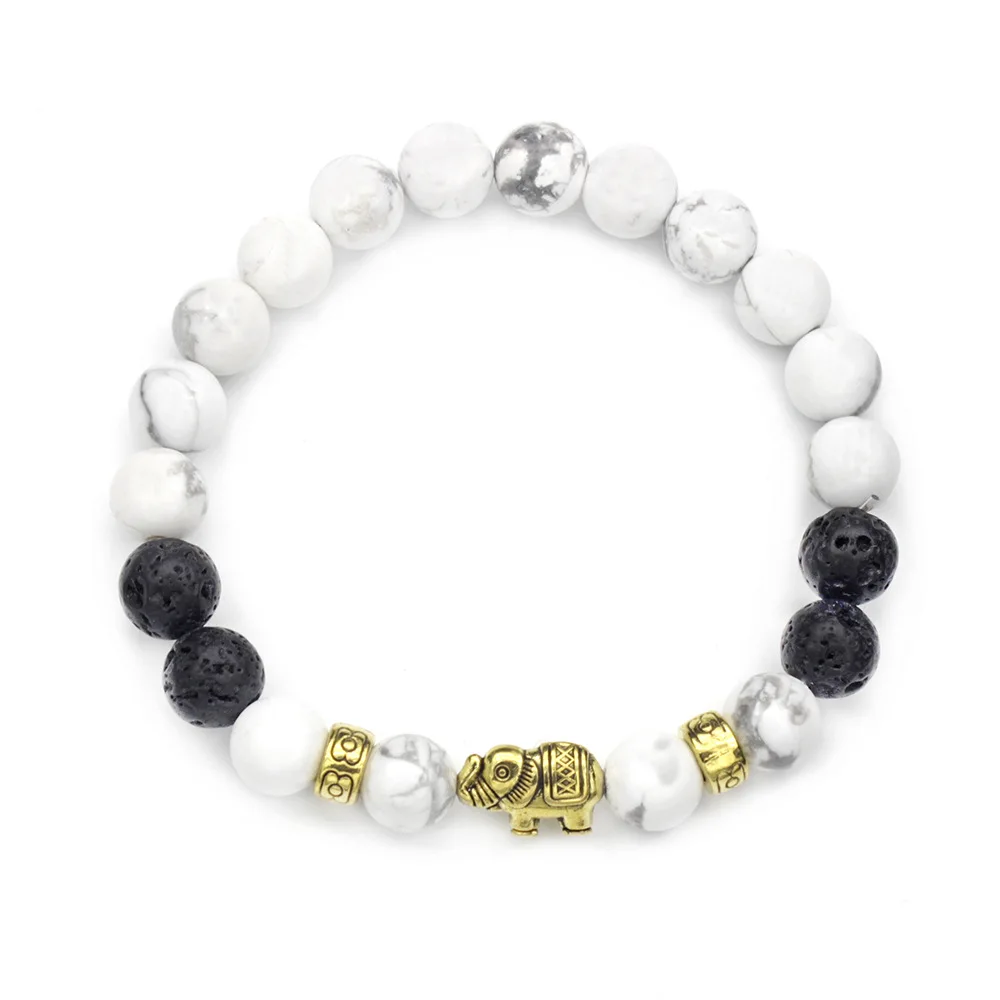 Factory Supply Gold Plated Elephant Charm Bead Imported Mens Turquoise Bracelet