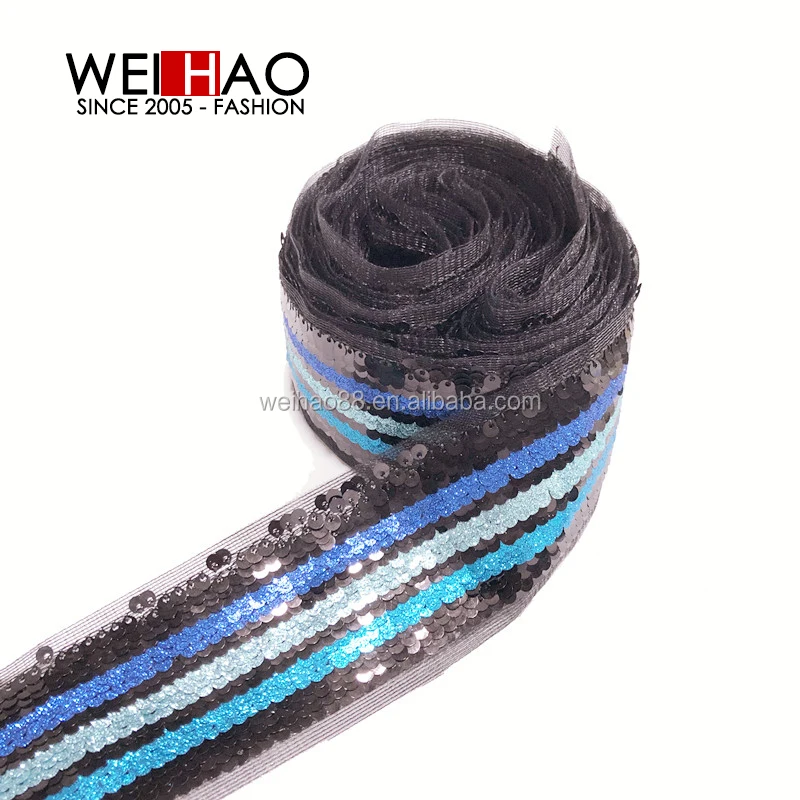
Fashion sequins trims, shinny sequins lace tape for garments mesh sequins lace band 