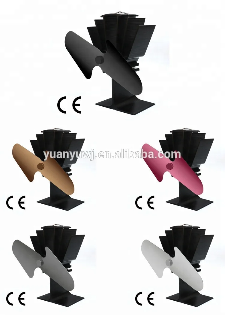 Тепла питание дровяной печи вентилятор с 2 лезвиями вентилятор для камина для газа/гранул/бревно/дровяной печи вентилятор