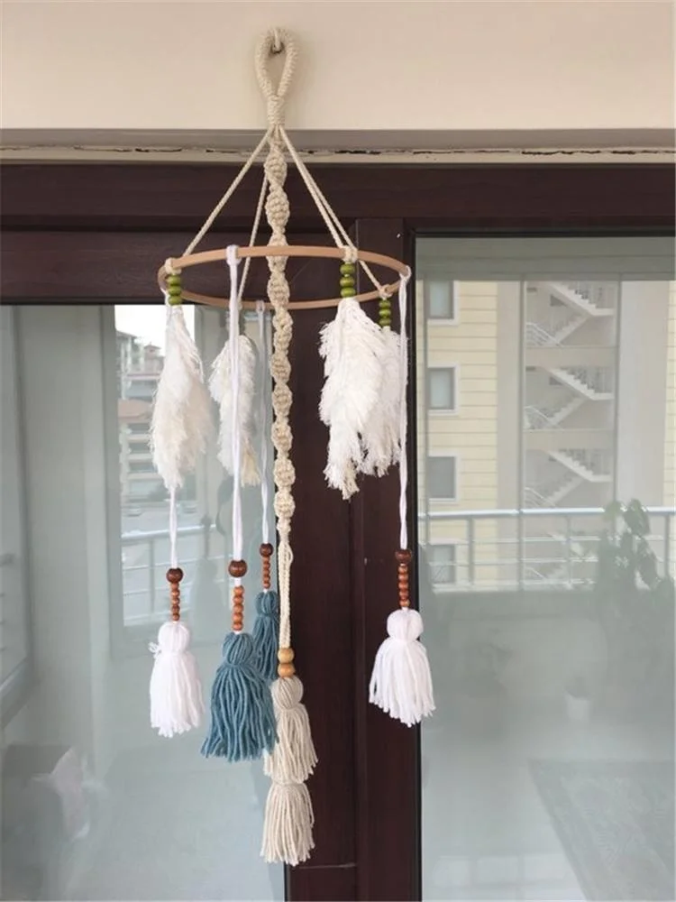 New design handmade Macrame ceiling mobiles for baby  hanging macrame wall hanging tassel baby mobiles