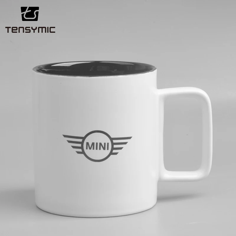 square handle royal porcelain plain ceramic coffee cup black ceramic mug