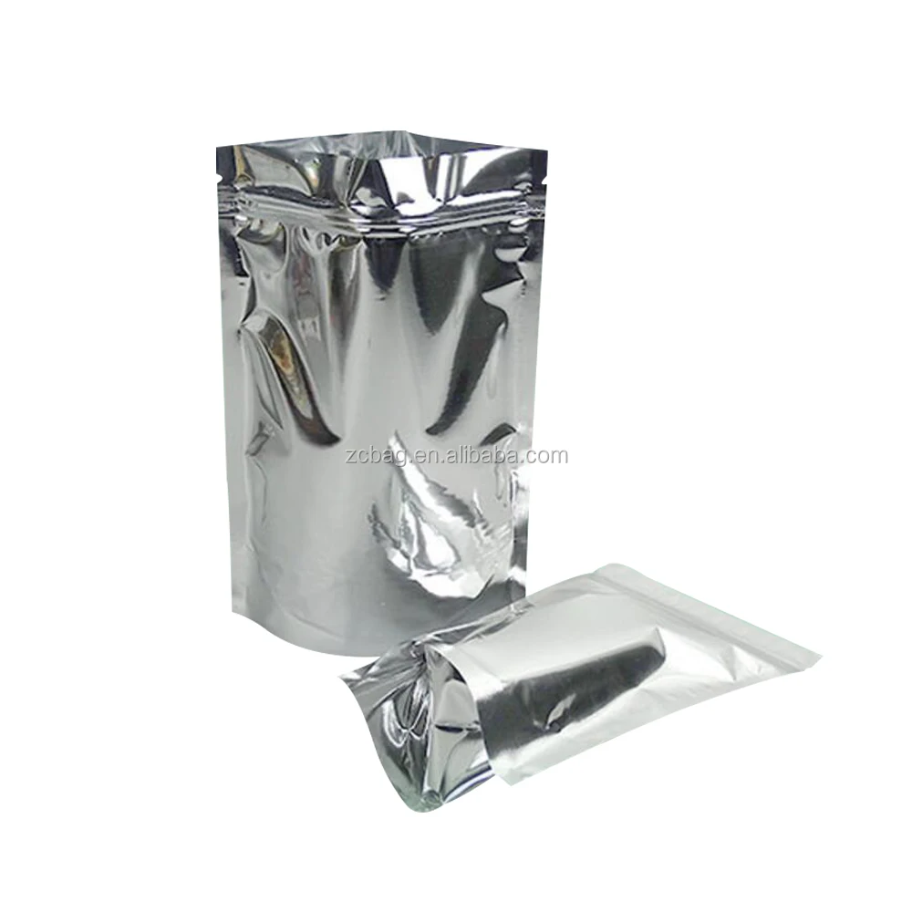 4 oz Silver Aluminum Foil Resealable Moistureproof Stand Up Zipper Pouch for Salt Spices Powder Packaging Bags