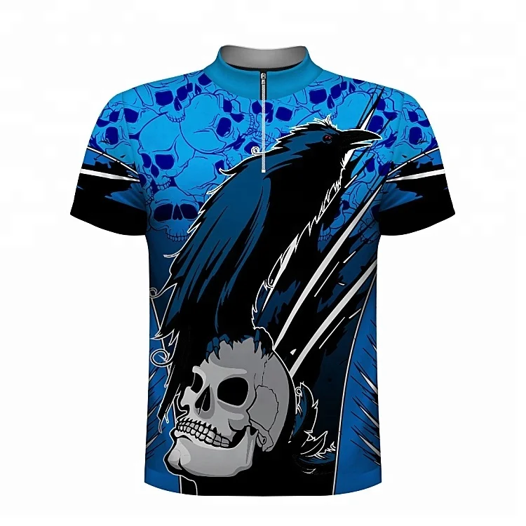 High quality new design 100% polyester fabric dye sublimation bowling jersey cheap team bowling shirts